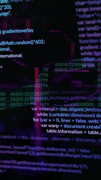 Animation of digital data processing over black background
