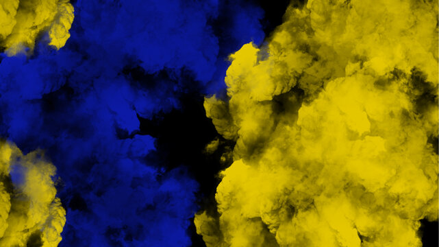 Yellow and blue smoke background
