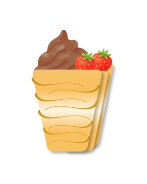 chocolate crepes cake with strawberry