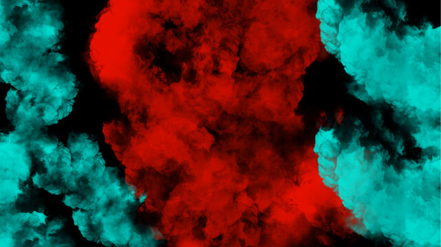 Blue and red smoke cloud abstract background