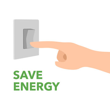Turn off a light switch for save energy in sustainable office.