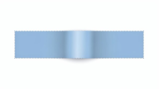 Light blue ribbon banner with serrated edges isolated on white background. Use for graphic design and branding projects.