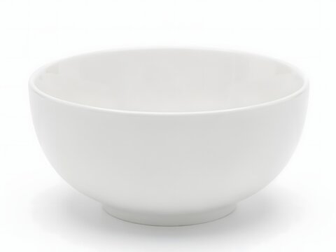 White ceramic bowl for food or serving on white background