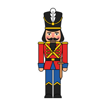 Traditional christmas nutcracker soldier vector illustration