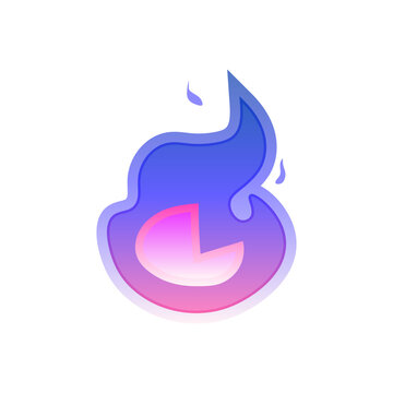 Simple vector flame icons in flat style. Cartoon campfire.
