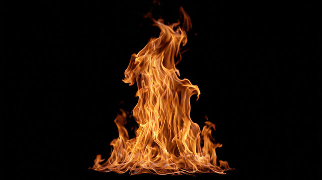 Fire flame burning heat energy blaze dark night glow danger dynamic fire flame burning with intense heat energy blaze rising against dark night background warm orange glow dramatic movement