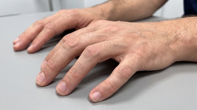Claw Hand Deformity and Ulnar Nerve Palsy &mdash; Clean Neurology Background with Copy Space