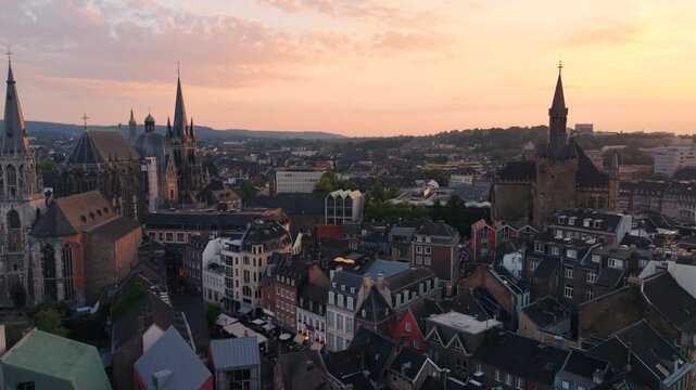 Aachen viewed from a drone