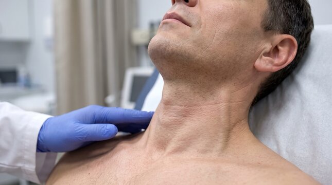 Elevated Jugular Venous Pressure &mdash; Photorealistic Cardiovascular Examination Background