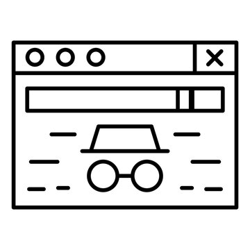 Private Browser Line Icon