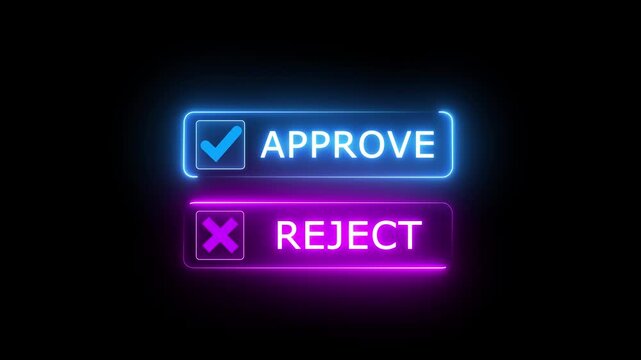 Choices between right and wrong symbols concept on the transparent background. Yes or No decisions, crisis decision making. Motion graphics of approve or reject concept. Animation of 4k video.