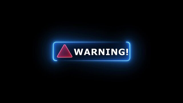 System hacked warning alert concept on the transparent background. virus, spyware, scam or Malicious software. Cyber security and cybercrime. Motion graphics of warning concept. 4k motion video.