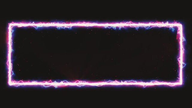 Electric Neon Magic Energy Frame Loop
Animation of a beautiful electric neon energy frame with glowing patterns of pink and blue electricity seamless looping