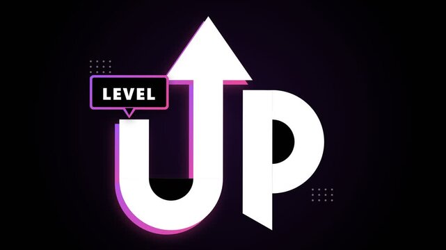Level Up Graphic Stock Footage Video For Ui
