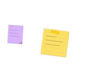 Purple and yellow sticky notes with handwriting © Khaleda
