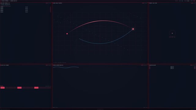 Abstract HUD Cyber Security Dashboard Interface 4K Motion Graphic