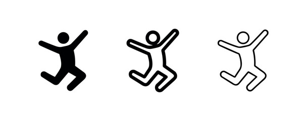Jumping person icon for success happiness and active movement © liubomir118809