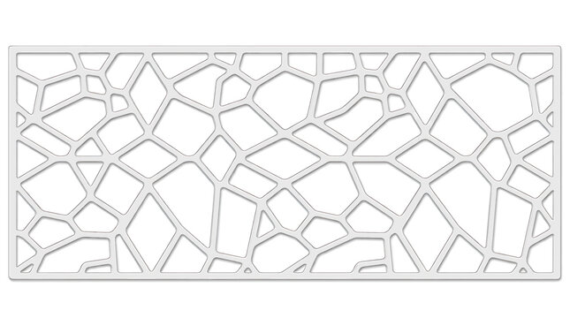 Modern decorative laser cut panel with organic geometric voronoi pattern for architectural interior wall design