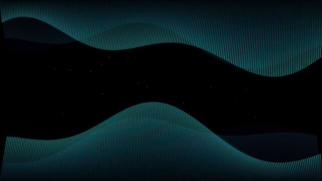 Abstract digital wave pattern with glowing teal lines and dots.