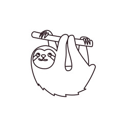 Naklejka premium sloth animal cute emoji symbol sign icon vector illustration isolated flat