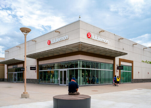 Niagara‑on‑the‑Lake,, ON - Jun 29, 2026: Exterior view of the Lululemon store at Outlet Collection, a Canadian athletic apparel retail chain with over 700 locations worldwide