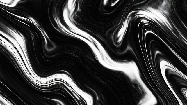 Abstract Black and White Fluid Marble Texture Background