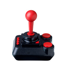 Retro Video Game Arcade Joystick Controller Side View Isolated on White Background © stokkete