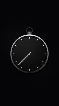 Minimalist black clock face with a single hand pointing upwards