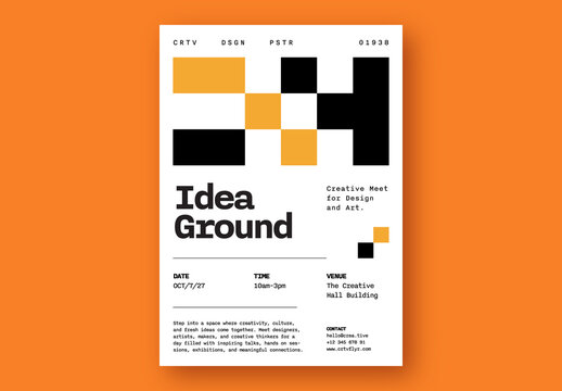 Minimal Swiss Style Creative Idea Events Layout Poster