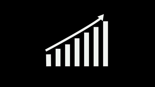 abstract business graph chart icon arrow rising up stock video  Resolution, Analyzing with on white background