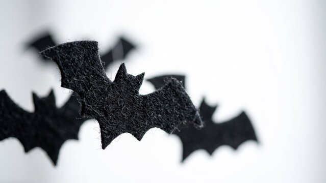 Black Felt Halloween Bats Hanging Decoration