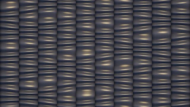 Bellows Accordion Column Wall With Traveling Compression Waves, Seamless Loop Background in bright grey tones
