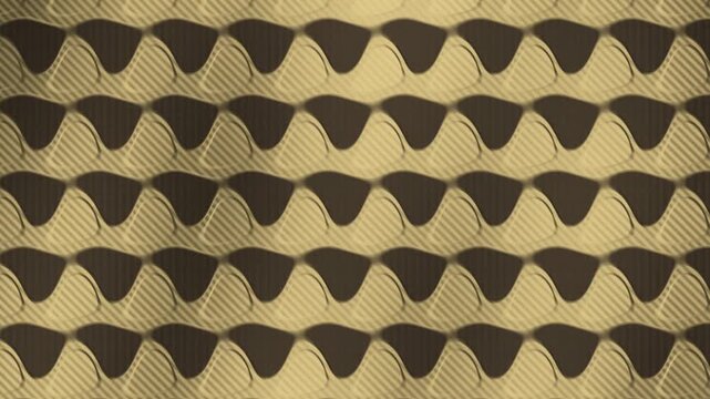 Embossed Foil Gift Wrap With Raised Pattern Catching Raking Light, Seamless Loop in rich gold tones