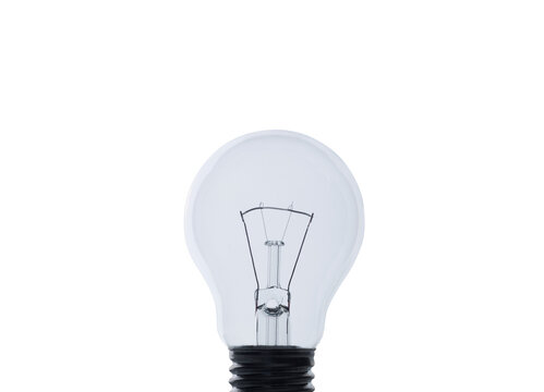 Clear Incandescent Glass Light Bulb Studio Shot