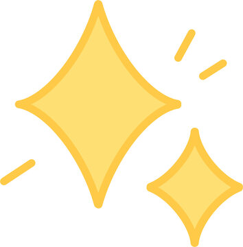 Sparkling yellow star hand-drawn effect illustration