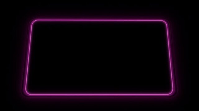 Glowing purple rounded rectangle frame on a black background