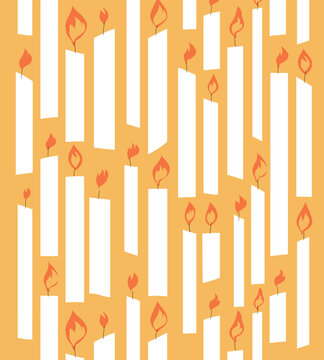 birthday candle taper candle flame glow yellow gold mustard warm white festive celebration party candlelit hygge scandinavian cozy vibrant art style