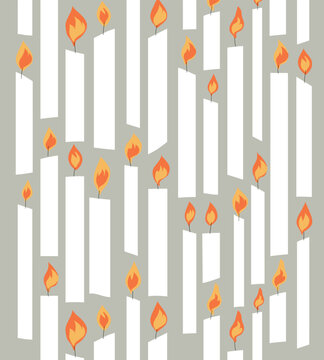 birthday candle taper candle flame glow burning wax white grey orange festive celebration anniversary party mood candlelit hygge Scandinavian art style