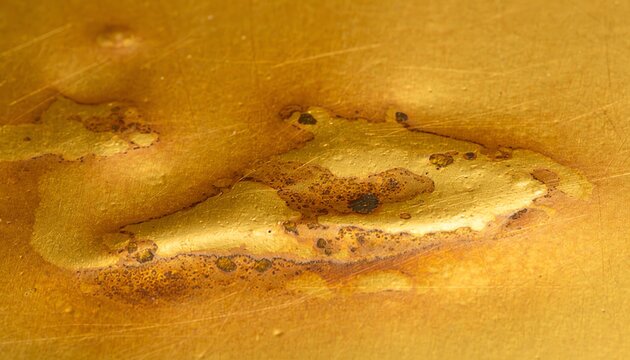 Gold texture rustic weathered surface, metallic patina with rough details, vintage and industrial look, perfect for backgrounds and creative design.