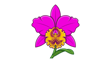 Obraz premium Cattleya Orchid Flower Vector Illustration