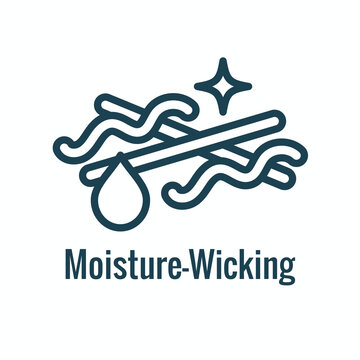 Fabric Features Icon Set Showing Moisture Wicking Fabric Concept