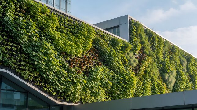 Vertical Green Wall on Modern Urban Building