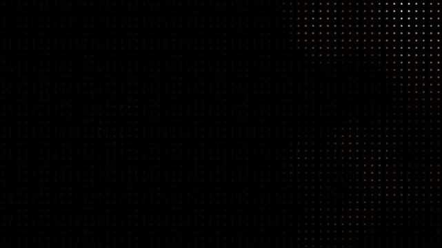 Abstract dark background with a pattern of glowing white dots and geometric grid lines in a modern tech style