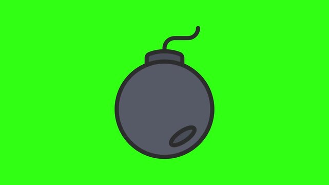 Grey bomb symbol motion animation 