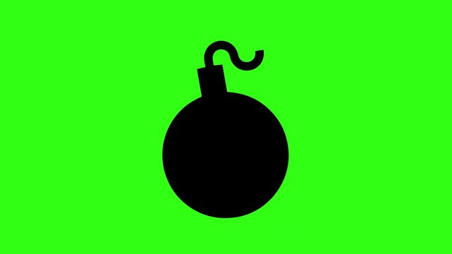 Black bomb symbol animation