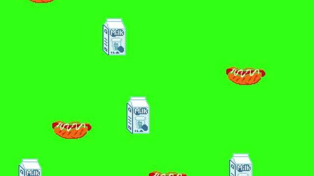Milk and hotdog motion graphic animation 