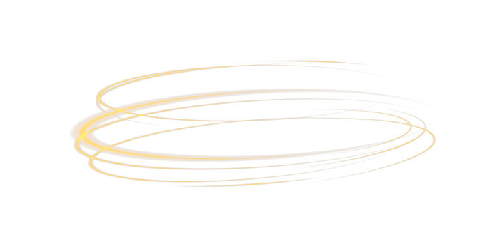 Neon gold Ring Glow Effect &ndash; Abstract Light Speed Lines, Glowing Circular Frame and Futuristic Motion Ellipse 