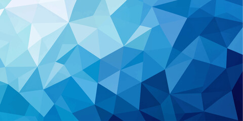 Fototapeta premium Abstract light to dark blue low poly geometric background with modern triangle polygon pattern design