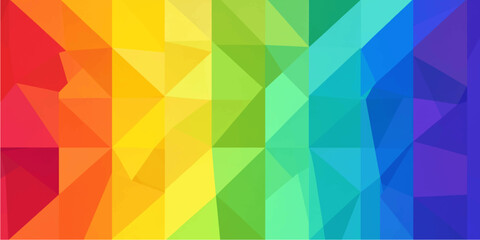 Fototapeta premium Abstract Rainbow Spectrum Geometric Low Poly Background Design With Polygonal Triangulated Mesh Pattern Vector
