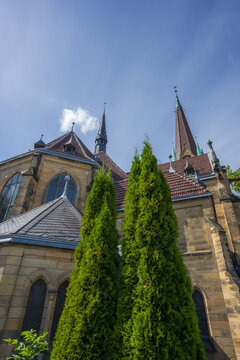 Historic Lutherkirche Church with Neo Gothic Spires in Bad Harzburg Germany